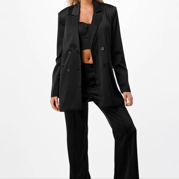 Satin Corset Top with matching Satin Tuxedo Pants - Picture 2 of 7